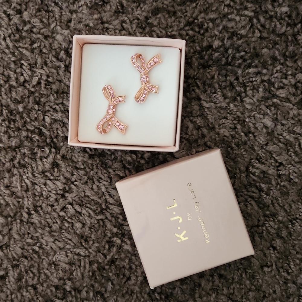 Kenneth Jay Lane Pink Bow Earrings